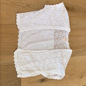 White short sleeve cardigan